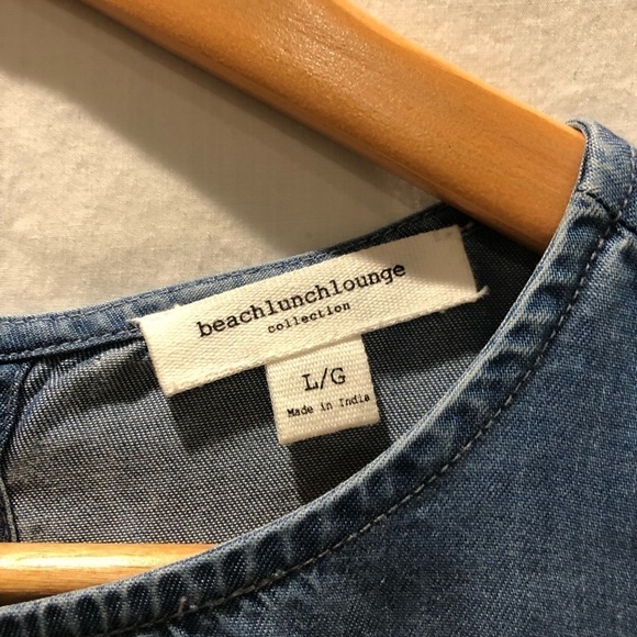 BEACH Lunch Lounge chambray peplum shirt. - Picture 6 of 12